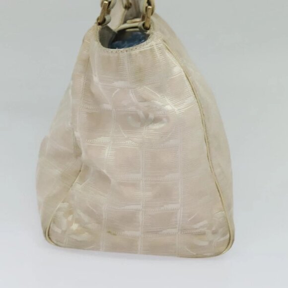 CHANEL New Travel Line Hand Bag Nylon Beige CC Auth bs24763 - Picture 13 of 16